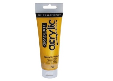 Colore acrilico fine Graduate tubo 120ml giallo metal Daler Rowney