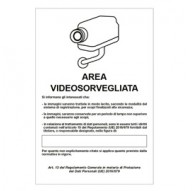 Cartello alluminio 20x30cm 'Area videosorveglianza con registrazion' rif.GDPR'