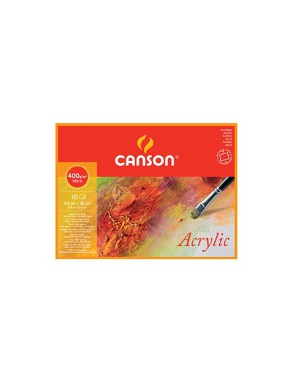 Blocco collato 4 lati CANSON ACRYLIC 24x32 cm 10 fg. 400 gr. Canson