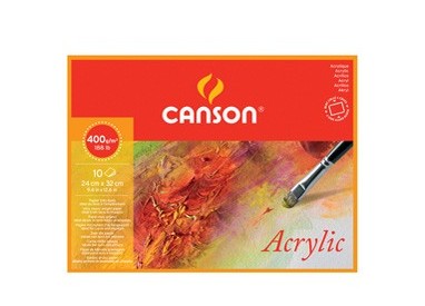 Blocco collato 4 lati CANSON ACRYLIC 24x32 cm 10 fg. 400 gr. Canson