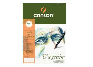 Blocco collato lato corto "C" A' GRAIN A3 30 fg. 180 gr. Canson