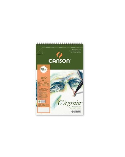 Album spiralato lato corto "C" A' GRAIN A4+ 30 fg. 180 gr. Canson