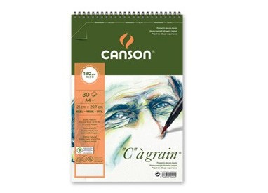 Album spiralato lato corto "C" A' GRAIN A4+ 30 fg. 180 gr. Canson