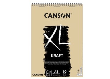 Album spiralato lato corto XL KRAFT A3 60 fg. 90 gr. Canson