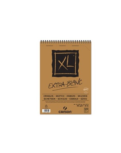 Album spiralato lato corto XL EXTRA WHITE A4 120 fg. 90 gr Canson