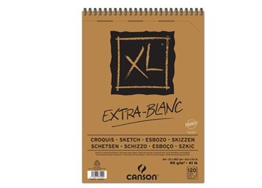 Album spiralato lato corto XL EXTRA WHITE A4 120 fg. 90 gr Canson