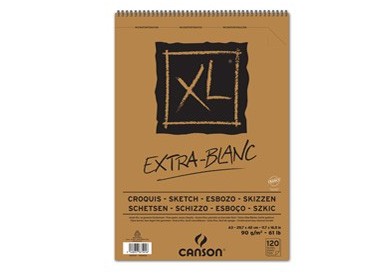Album spiralato lato corto XL EXTRA WHITE A3 120 fg. 90 gr Canson