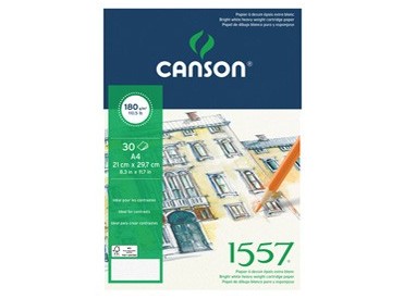 Blocco collato lato corto 1557 A4 30 fg. 180 gr Canson