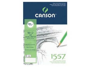 Blocco collato lato corto 1557 A4 50 fg. 120 gr. Canson
