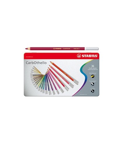 Astuccio metallo 36 CarbOthello colori assortiti Stabilo