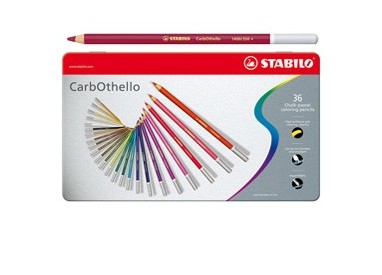 Astuccio metallo 36 CarbOthello colori assortiti Stabilo