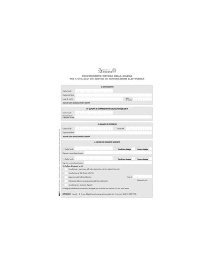 Modulo per conferimento/revoca deleghe fatt.elet. 29,7x21cm E0018 Edipro