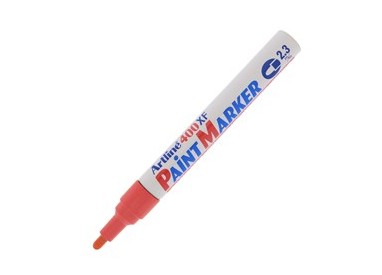 Marcatore artline A 400 punta tonda a vernice rosso