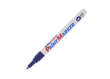 Marcatore artline A 440 punta tonda fine a vernice blu