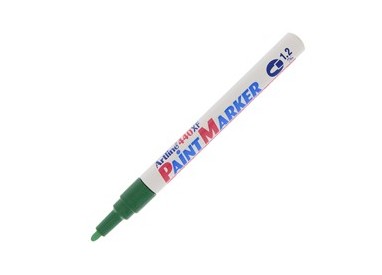 Marcatore artline A 440 punta tonda fine a vernice verde