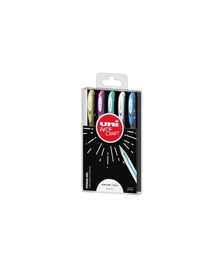 Astuccio 5 penna sfera gel UNI-BALL SIGNO 0,7mm col.ass. pastel UNI MITSUBISHI