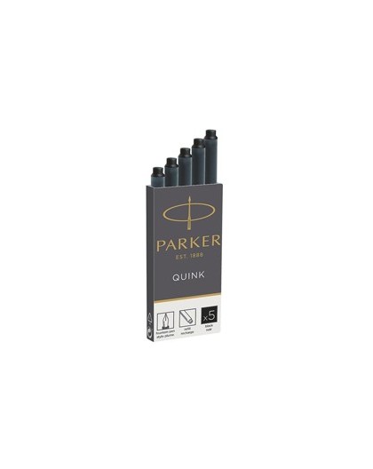 SCATOLA 5 CARTUCCE PARKER QUINK NERO PERMANENTE
