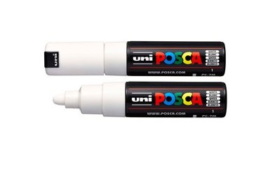 Marcatore UNI POSCA PC7M p.large 4,5-5,5mm bianco UNI MITSUBISHI