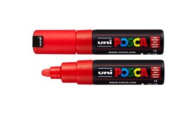 Marcatore UNI POSCA PC7M p.large 4,5-5,5mm rosso UNI MITSUBISHI