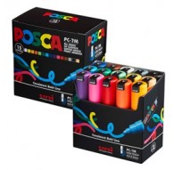 Astuccio 15 marcatori UNI POSCA PC7M p.large 4,5-5,5mm col. ass. UNI MITSUBISHI
