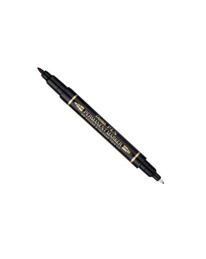 Marcatore permanente Twin Tip doppia punta F/EF nero Pentel