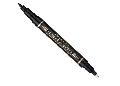 Marcatore permanente Twin Tip doppia punta F/EF nero Pentel