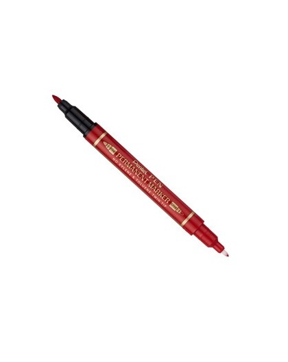 Marcatore permanente Twin Tip doppia punta F/EF rosso Pentel