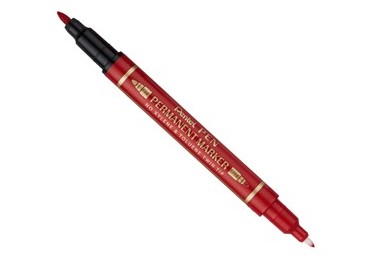 Marcatore permanente Twin Tip doppia punta F/EF rosso Pentel