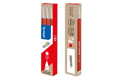 Set 3 refill sfera FRIXIONball CLICKER 1.0mm rosso Pilot