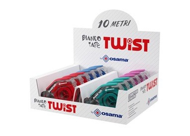 Correttore a nastro 10 Metri 5mmx10mt Bianco Tape Twist Osama