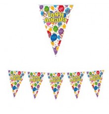 Festone bandiere Tanti Auguri lungh.6mt Big Party