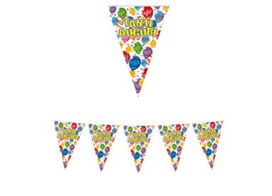 Festone bandiere Tanti Auguri lungh.6mt Big Party