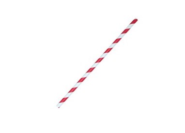 12 cannucce Stripes in carta rosso/bianco Big Party