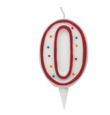 Candelina Zuccherino numero 0 - h. 8.5cm Big Party