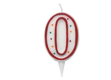 Candelina Zuccherino numero 0 - h. 8.5cm Big Party