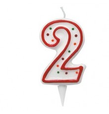 Candelina Zuccherino numero 2 - h. 8.5cm Big Party