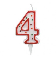 Candelina Zuccherino numero 4 - h. 8.5cm Big Party