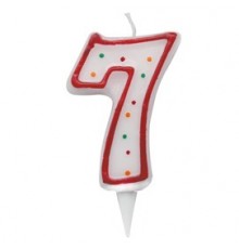 Candelina Zuccherino numero 7 - h. 8.5cm Big Party