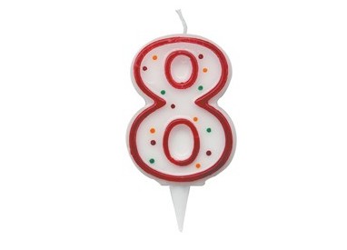 Candelina Zuccherino numero 8 - h. 8.5cm Big Party