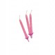 12 candeline c/supporto h. 8cm rosa Big Party