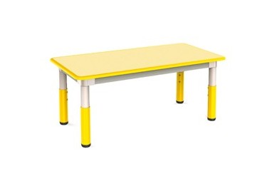 Tavolo telescopico 120x60x46cm H46/58cm giallo CWR