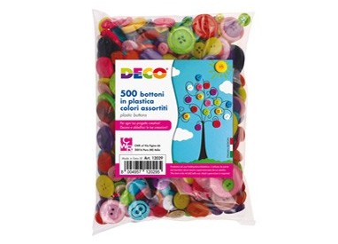 Confezione 650 bottoni in plastica colori assortiti DECO