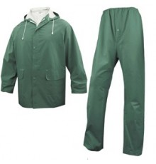 COMPLETO IMPERMEABILE EN304 Tg. XXL verde (giacca+pantalone)