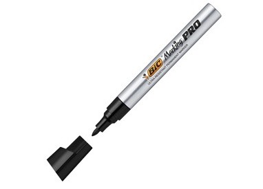 Scatola 12 marcatori Nero punta tonda Marking Pro Bic