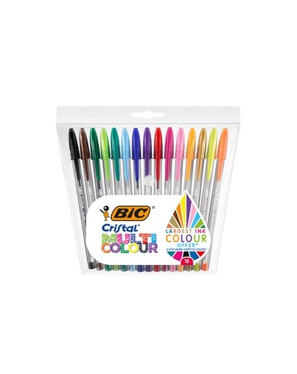 Scatola 15 penna sfera CRISTAL® MULTICOLOR 1,6mm ink ass. BIC®
