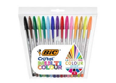 Scatola 15 penna sfera CRISTAL® MULTICOLOR 1,6mm ink ass. BIC®