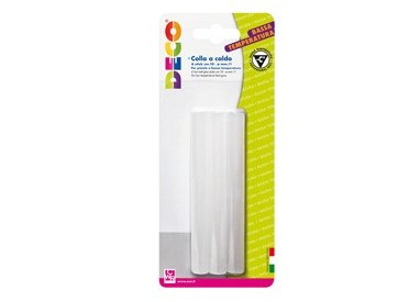 6 stick colle trasp. diam. 11mm x 10cm per pistola a bassa temperatura DECO
