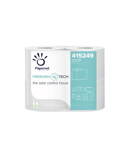 Pacco 4RT Carta igienica 2 veli 33,3mt 300 strappi Freshen Tech Papernet