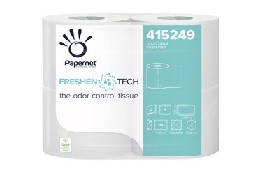 Pacco 4RT Carta igienica 2 veli 33,3mt 300 strappi Freshen Tech Papernet
