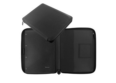 Portablocco Metropol 32x24,5x2,6cm similpelle nero chiusura zip Filofax